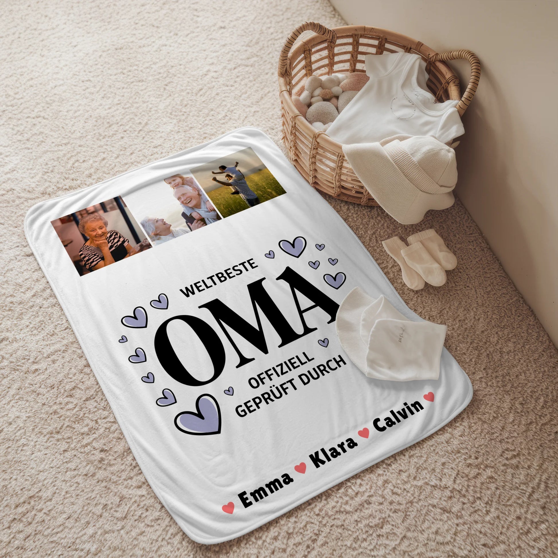 Personalisierte Decke Oma Und Opa Oma Fotocollage Weltbeste Oma Offiziell Geprüft Durch 2