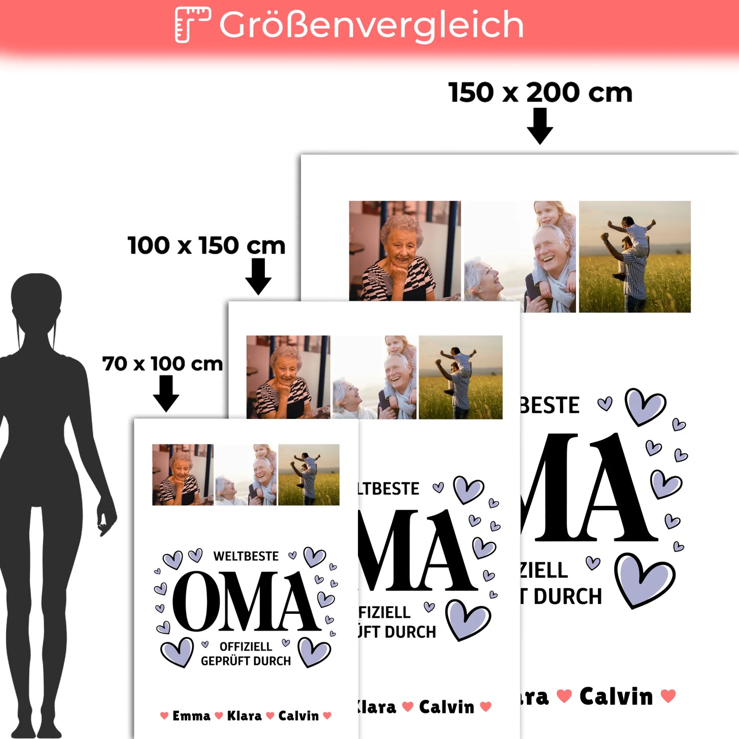 Personalisierte Decke Oma Und Opa Oma Fotocollage Weltbeste Oma Offiziell Geprüft Durch 5