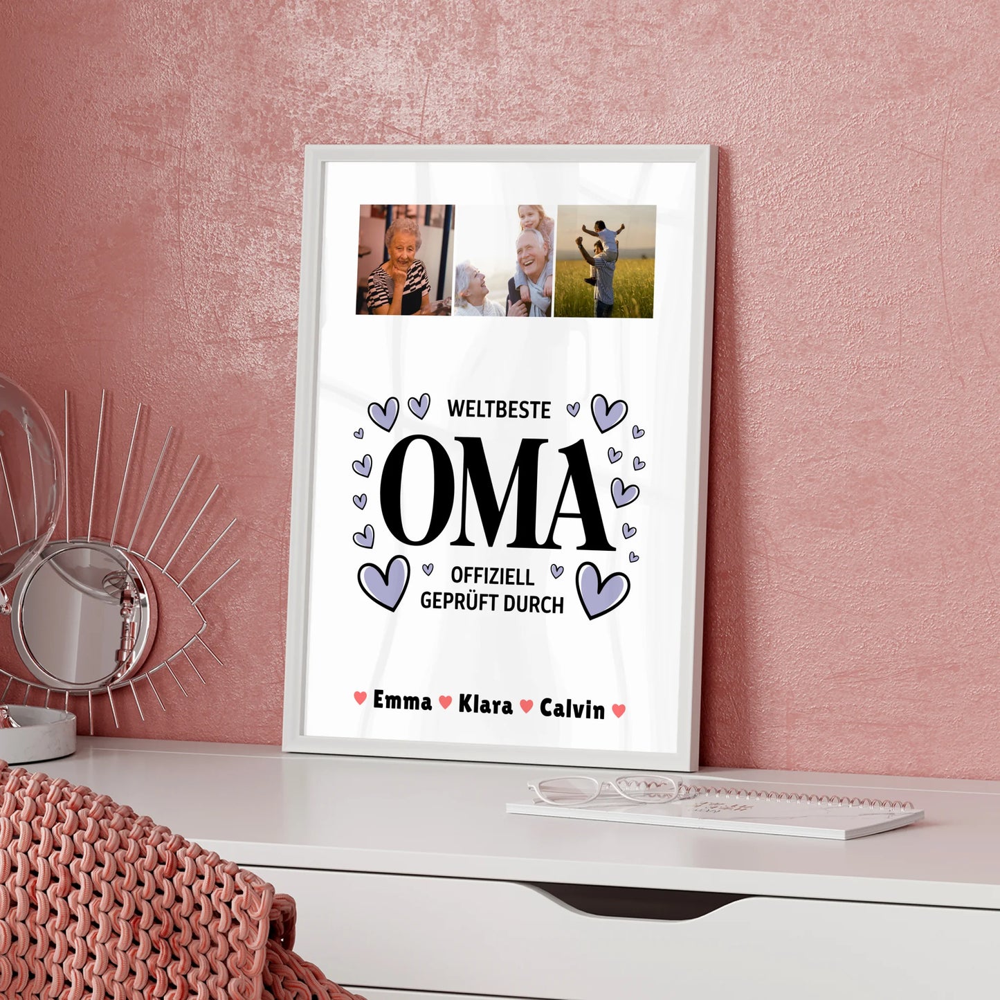 Oma Plakat Oma Fotocollage Weltbeste Oma Offiziell Geprüft Durch personalisiertes Geschenk