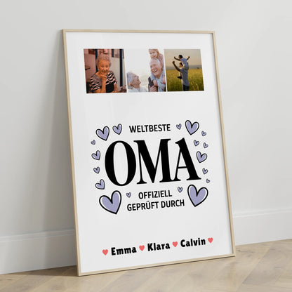 Oma Plakat Oma Fotocollage Weltbeste Oma Offiziell Geprüft Durch personalisiertes Geschenk