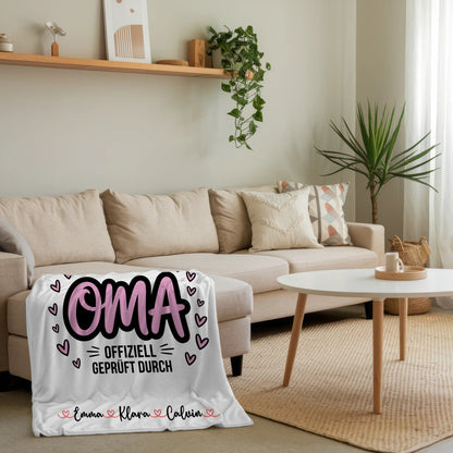 Personalisierte Decke Oma Und Opa Geschenk Fotocollage Oma Weltbeste Oma Offiziell Geprüft Durch 4