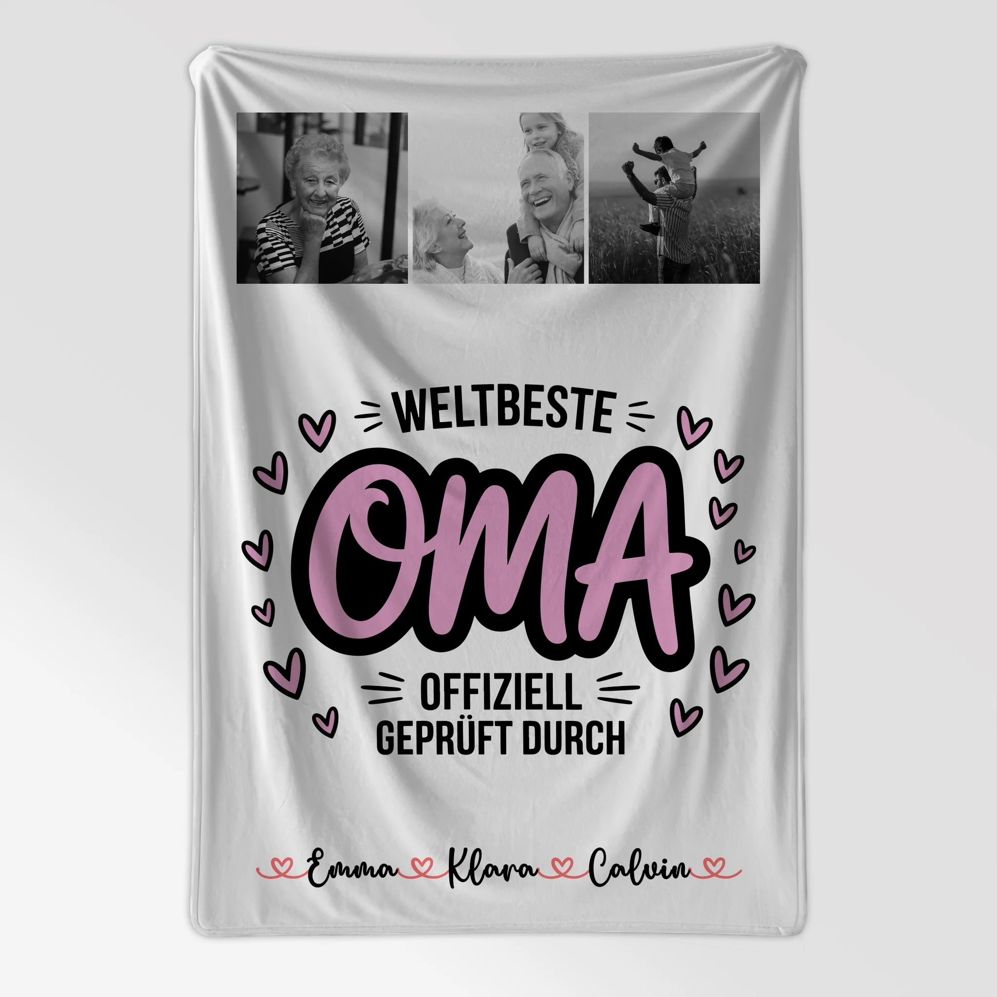 Personalisierte Decke Oma Und Opa Geschenk Fotocollage Oma Weltbeste Oma Offiziell Geprüft Durch 7