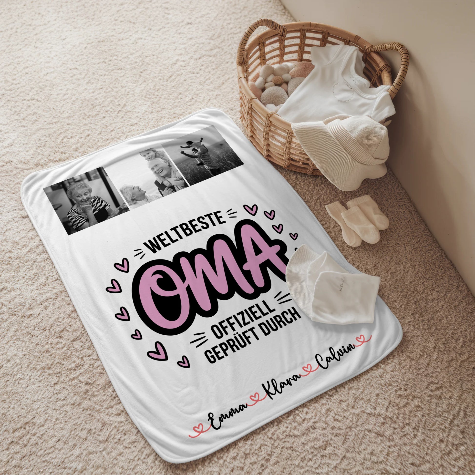 Personalisierte Decke Oma Und Opa Geschenk Fotocollage Oma Weltbeste Oma Offiziell Geprüft Durch 2