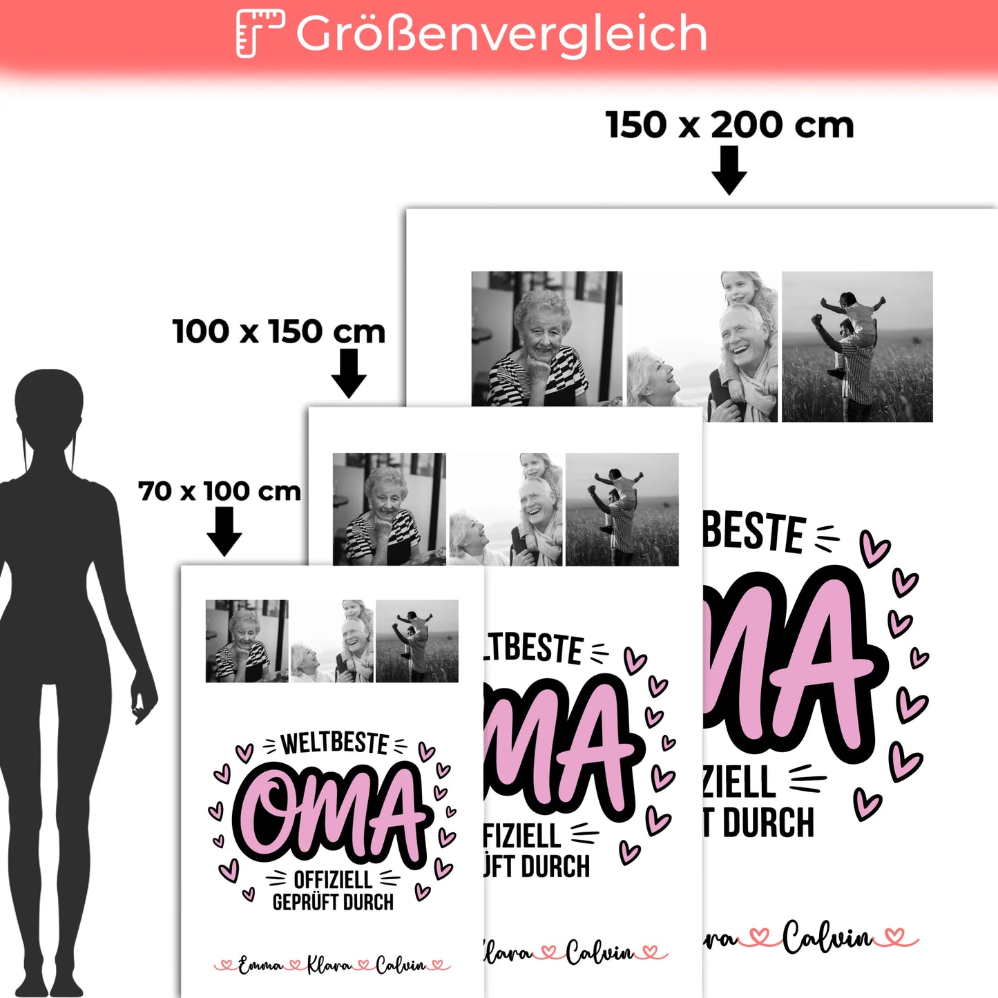 Personalisierte Decke Oma Und Opa Geschenk Fotocollage Oma Weltbeste Oma Offiziell Geprüft Durch 5