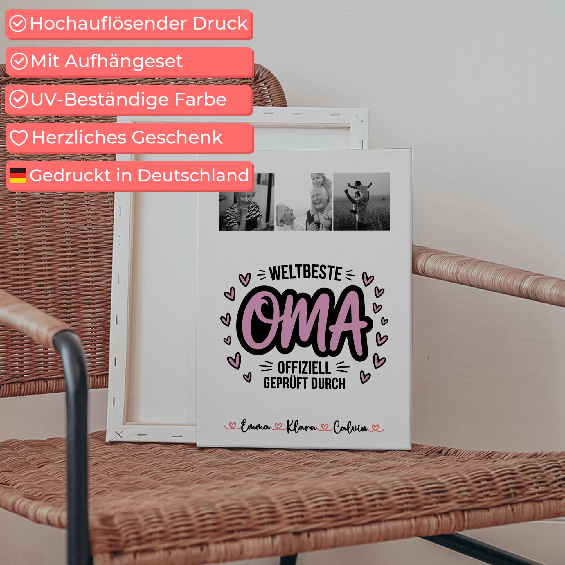 Oma Plakat Geschenk Fotocollage Oma Weltbeste Oma Offiziell Geprüft Durch 5