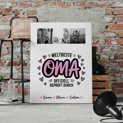 Oma Plakat Geschenk Fotocollage Oma Weltbeste Oma Offiziell Geprüft Durch 4