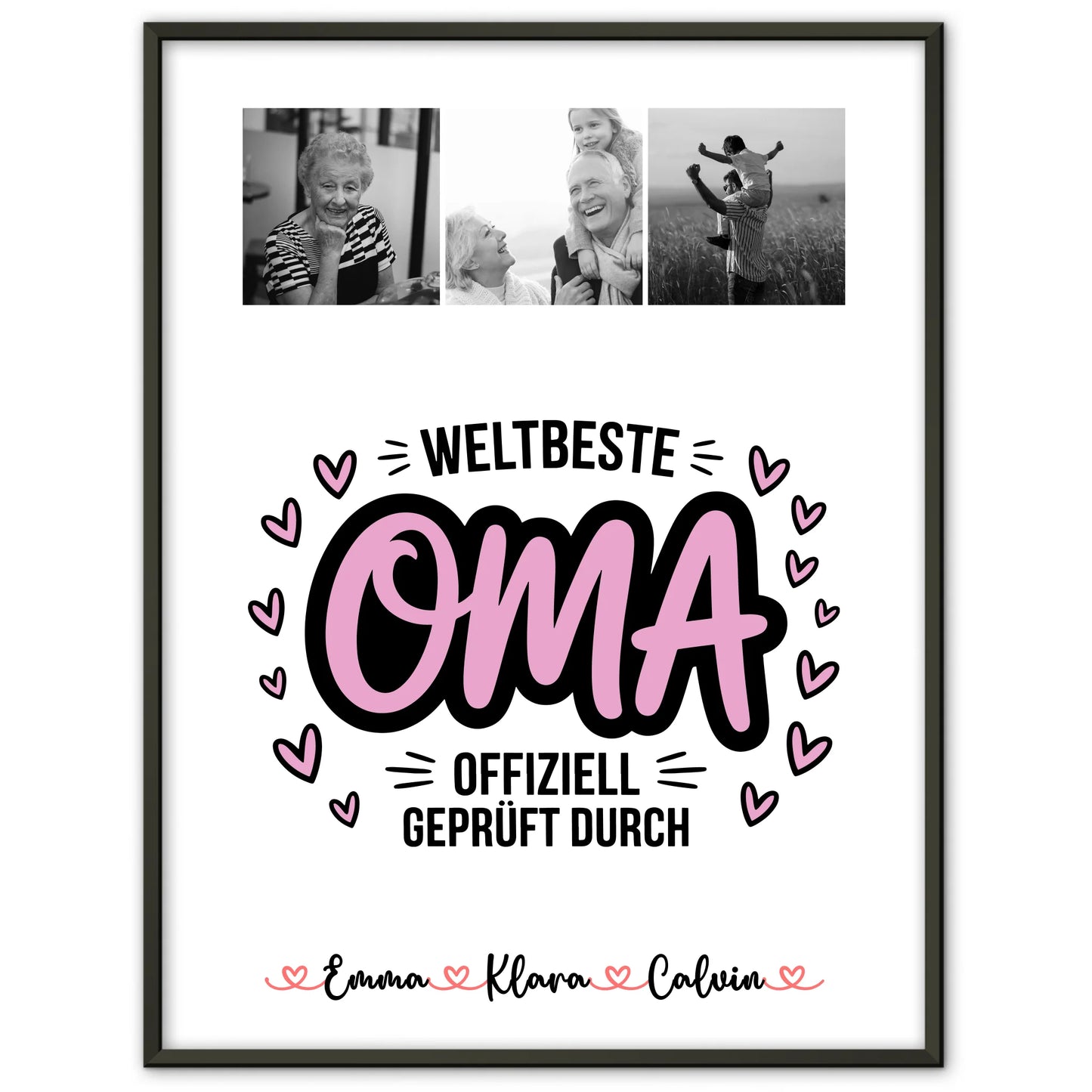 Poster Oma Und Opa Geschenk Fotocollage Oma Weltbeste Oma Offiziell Geprüft Durch