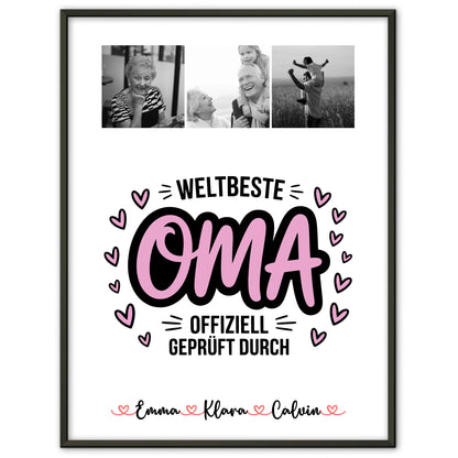 Poster Oma Und Opa Geschenk Fotocollage Oma Weltbeste Oma Offiziell Geprüft Durch