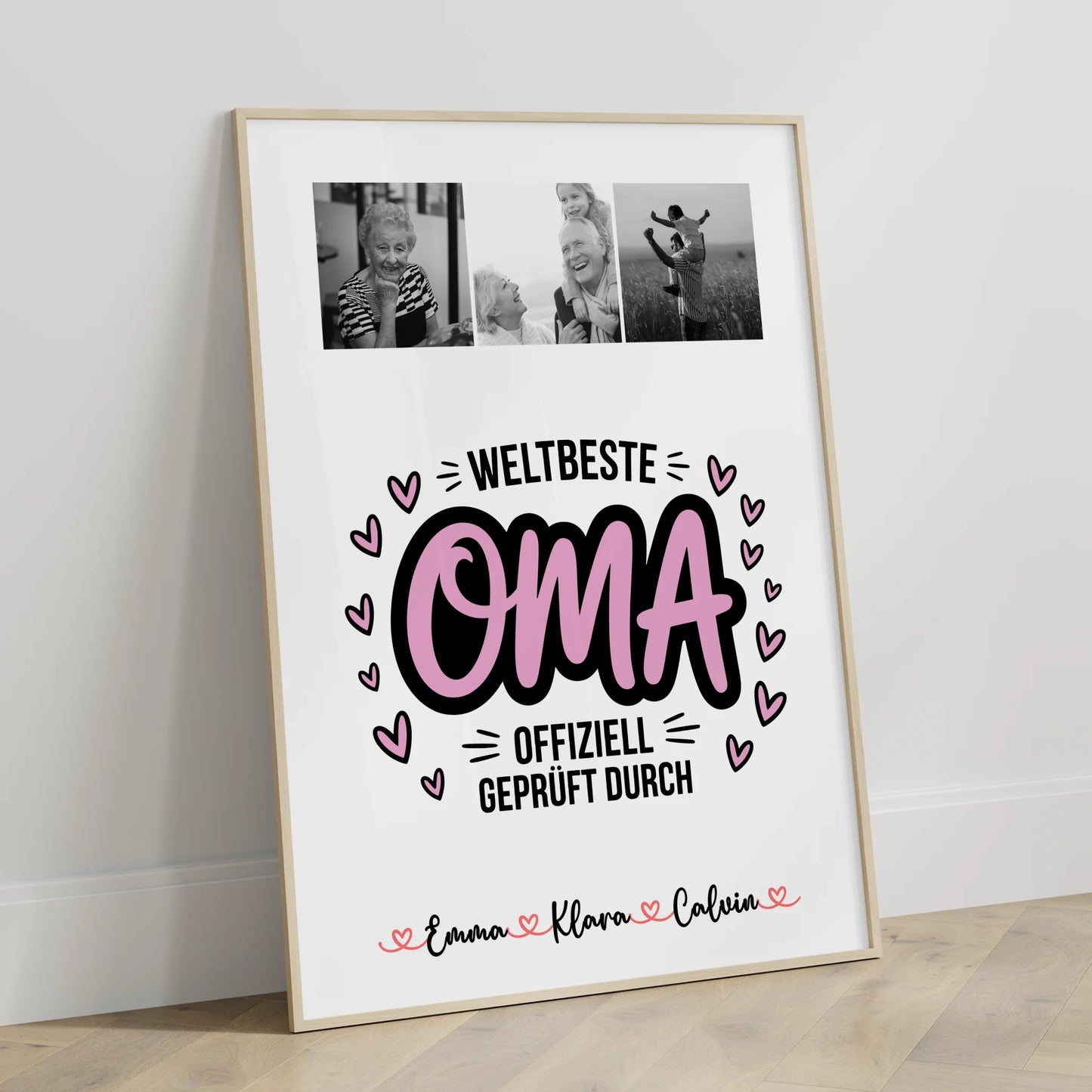 Poster Oma Und Opa Geschenk Fotocollage Oma Weltbeste Oma Offiziell Geprüft Durch