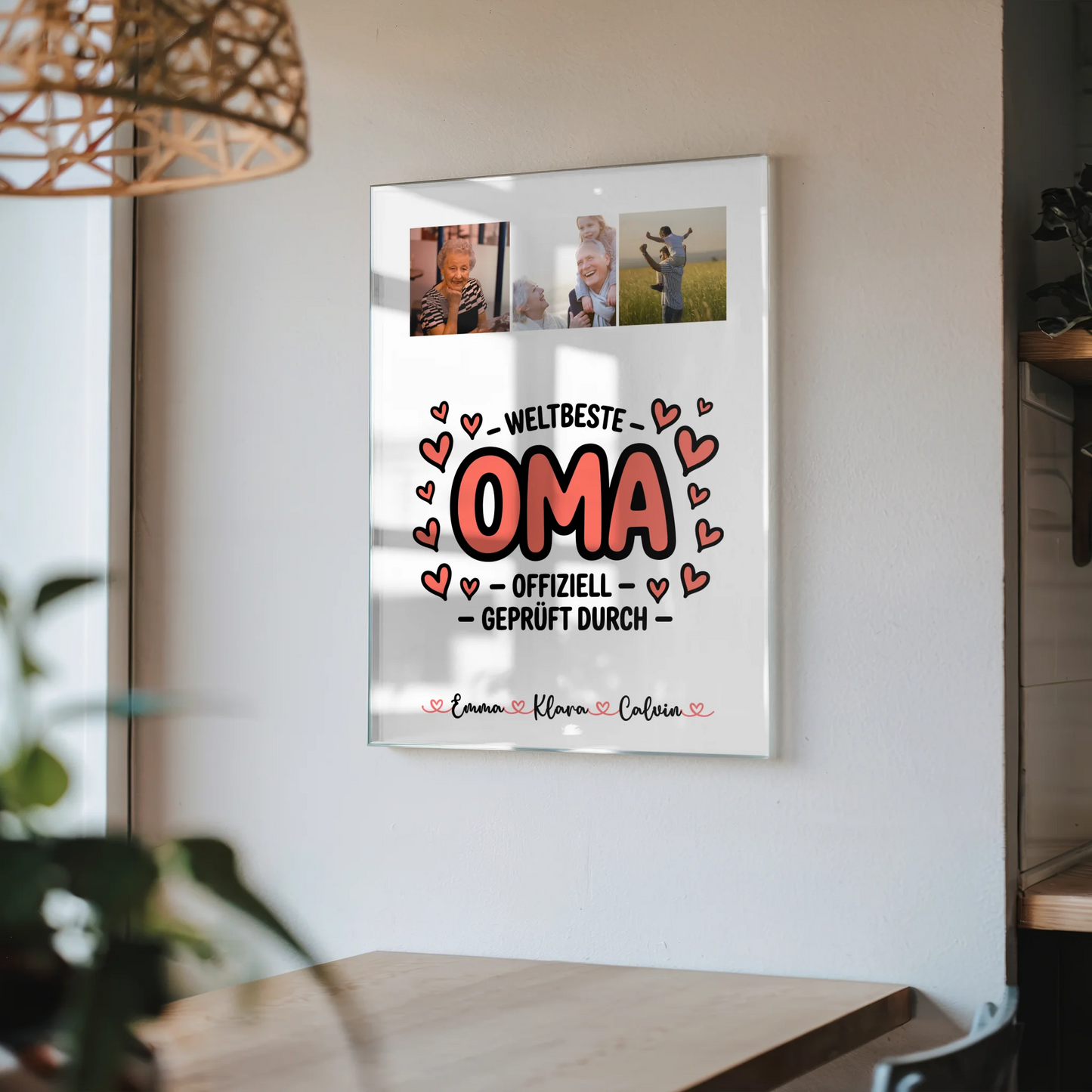 Personalisierte Oma Geschenke Fotocollage Oma Weltbeste Oma Offiziell Geprüft Durch Poster Acrylglas Bild 4
