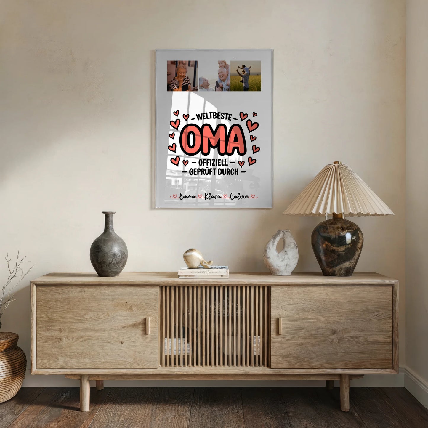 Personalisierte Oma Geschenke Fotocollage Oma Weltbeste Oma Offiziell Geprüft Durch Poster Acrylglas Bild 5