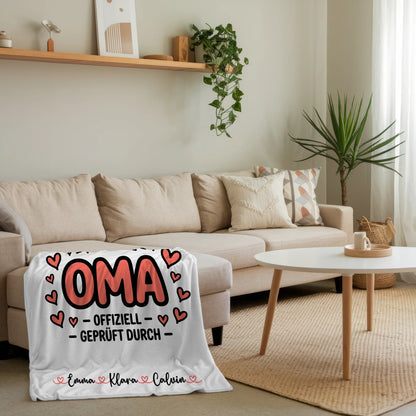 Personalisierte Decke Oma Und Opa Fotocollage Oma Weltbeste Oma Offiziell Geprüft Durch 4