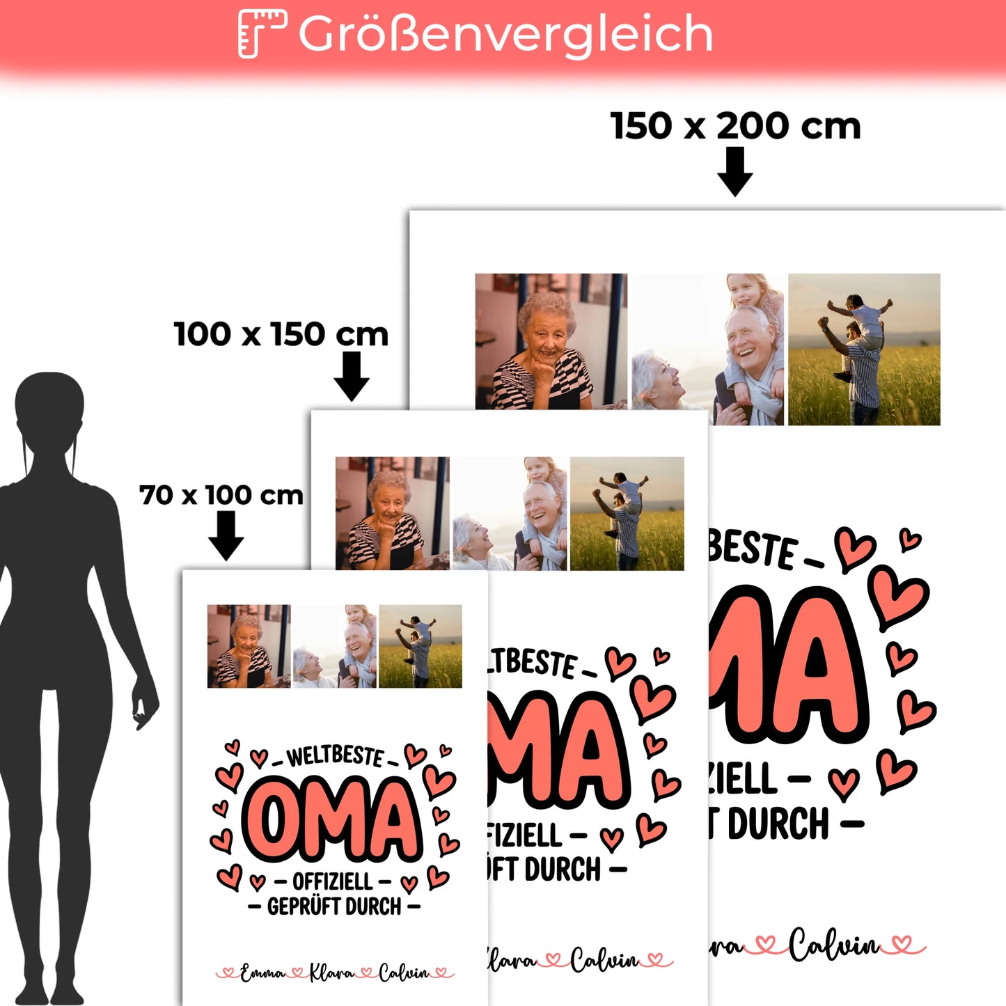 Personalisierte Decke Oma Und Opa Fotocollage Oma Weltbeste Oma Offiziell Geprüft Durch 5