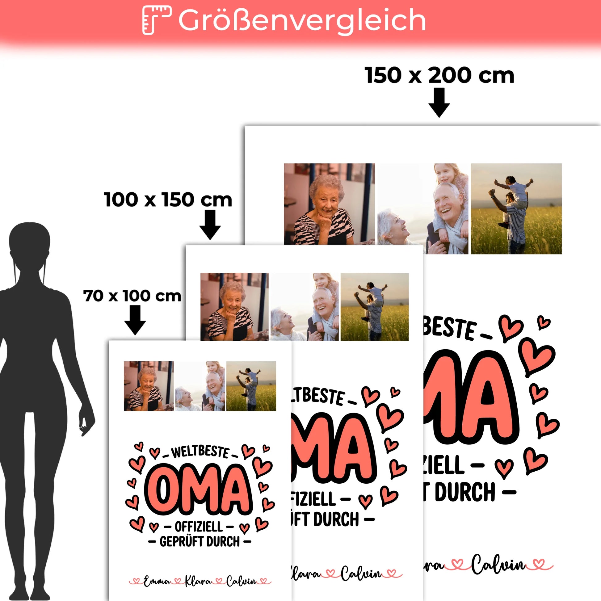 Personalisierte Decke Oma Und Opa Fotocollage Oma Weltbeste Oma Offiziell Geprüft Durch 5