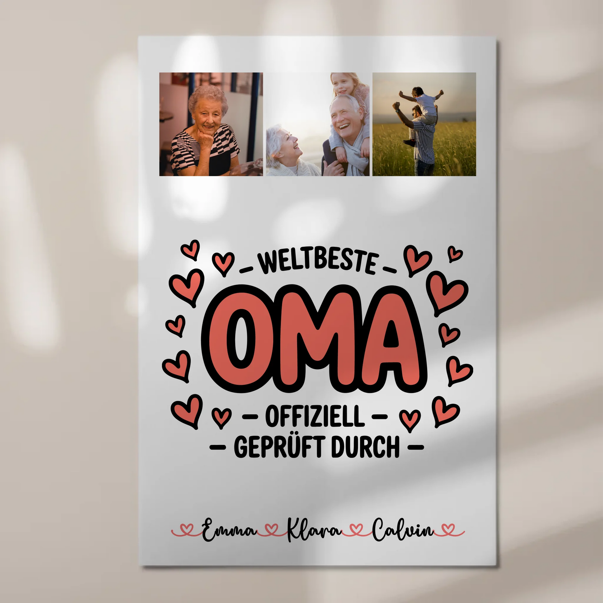 Weltbeste Oma Offiziell Geprüft Durch Personalisiertes Oma Plakat mit Fotocollage 1