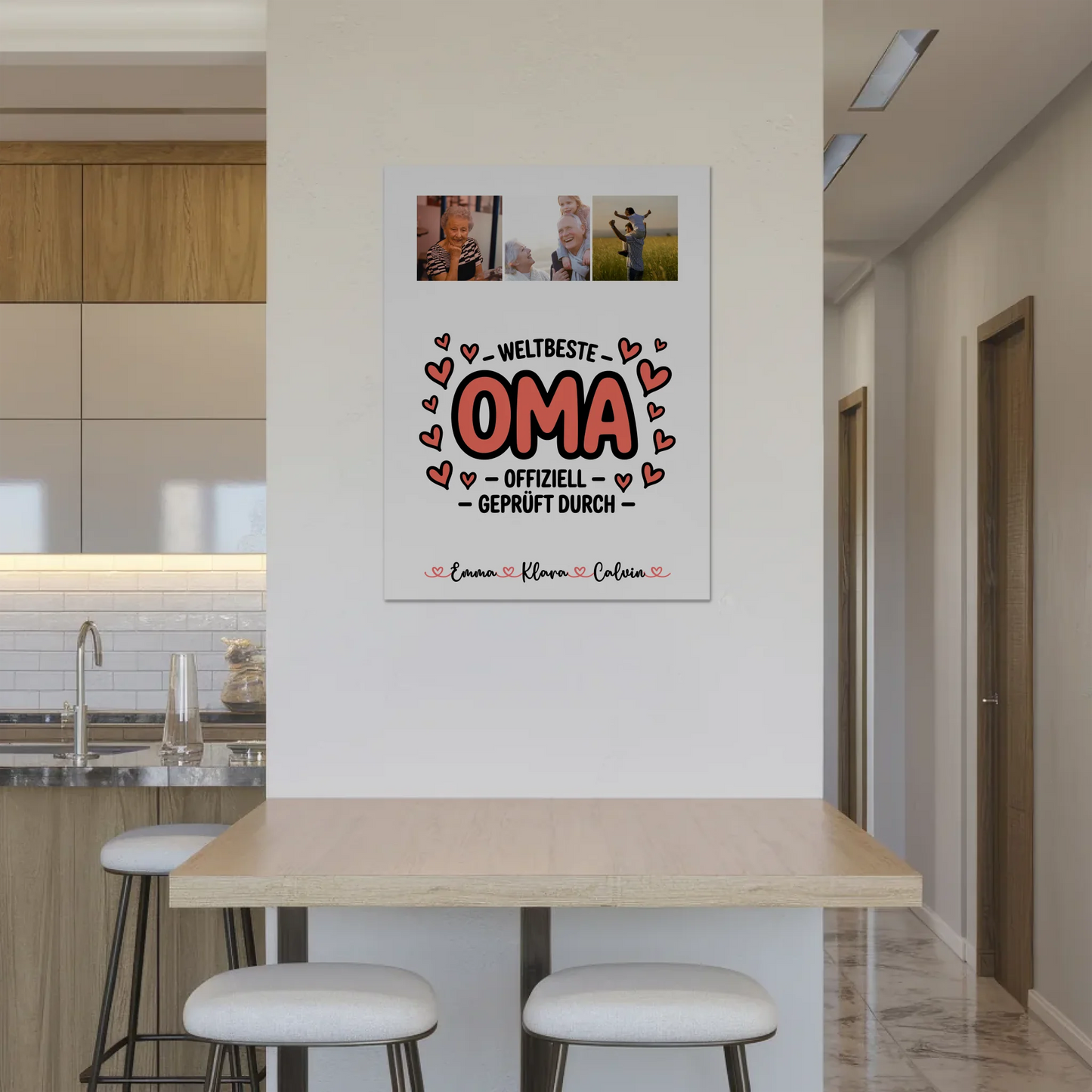 Weltbeste Oma Offiziell Geprüft Durch Personalisiertes Oma Plakat mit Fotocollage 8