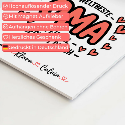 Weltbeste Oma Offiziell Geprüft Durch Personalisiertes Oma Plakat mit Fotocollage 10