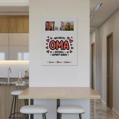 Weltbeste Oma Offiziell Geprüft Durch Personalisiertes Oma Plakat mit Fotocollage