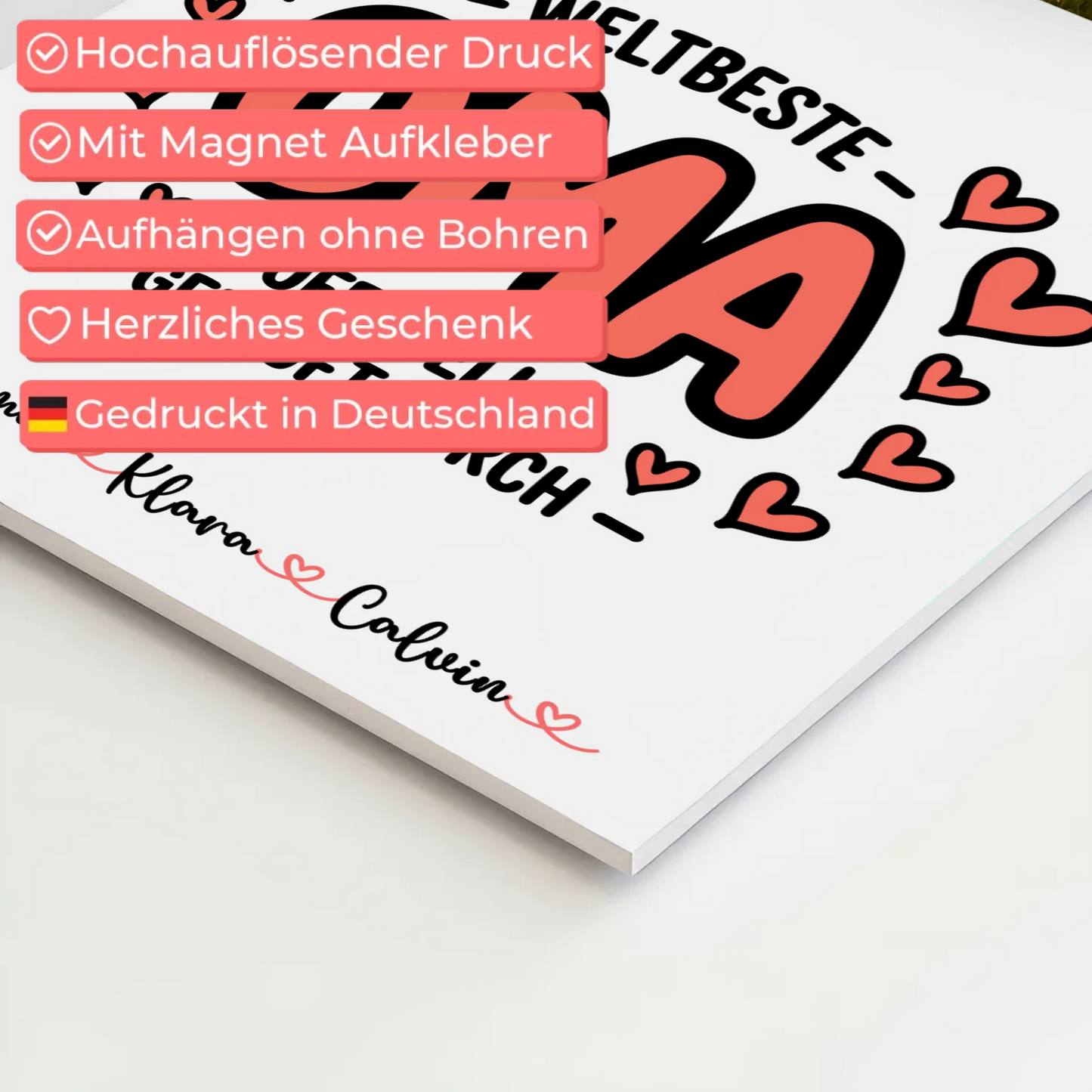 Weltbeste Oma Offiziell Geprüft Durch Personalisiertes Oma Plakat mit Fotocollage