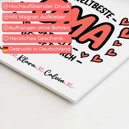 Weltbeste Oma Offiziell Geprüft Durch Personalisiertes Oma Plakat mit Fotocollage