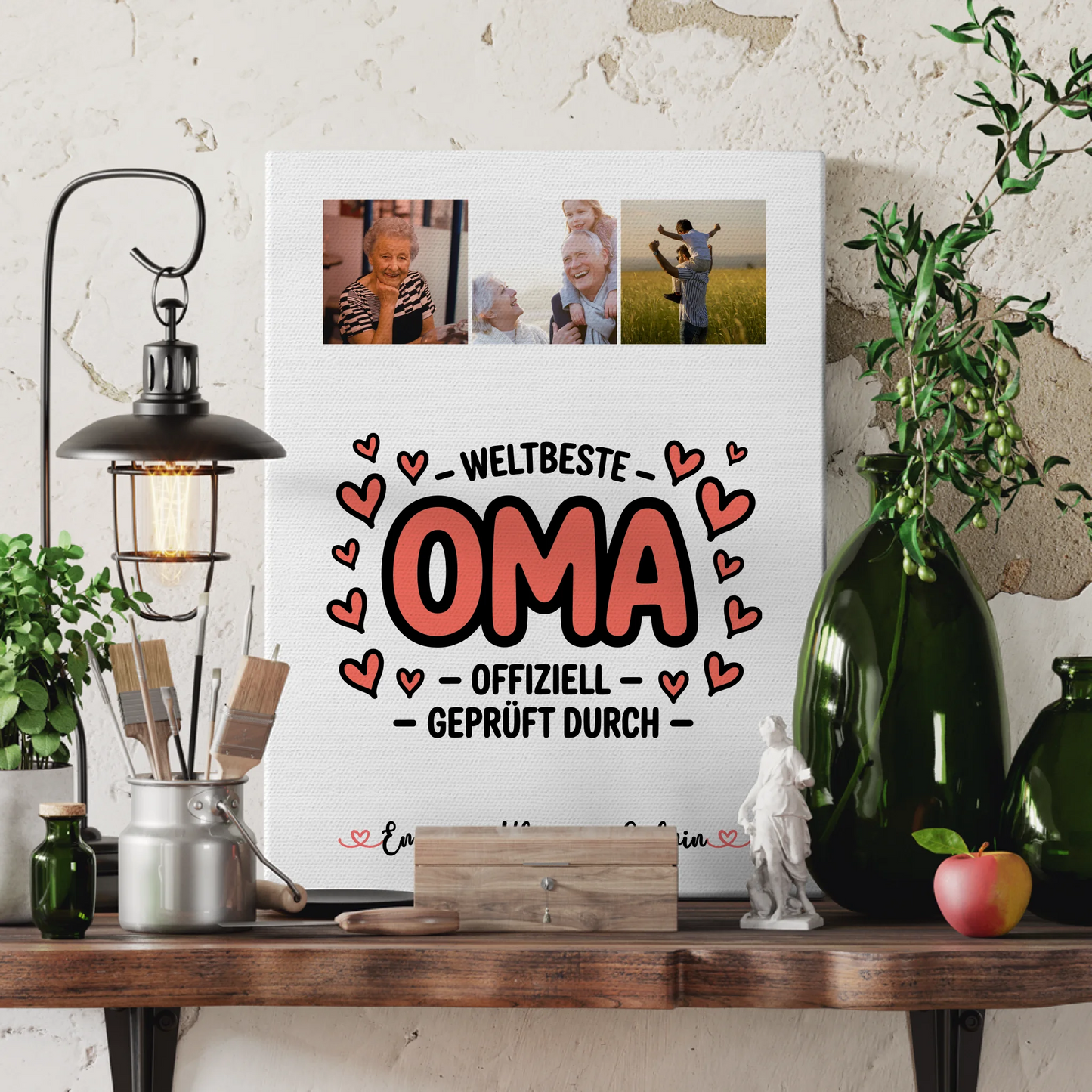 Wandbild Oma Fotocollage Oma Weltbeste Oma Offiziell Geprüft Durch personalisiertes Geschenk 3