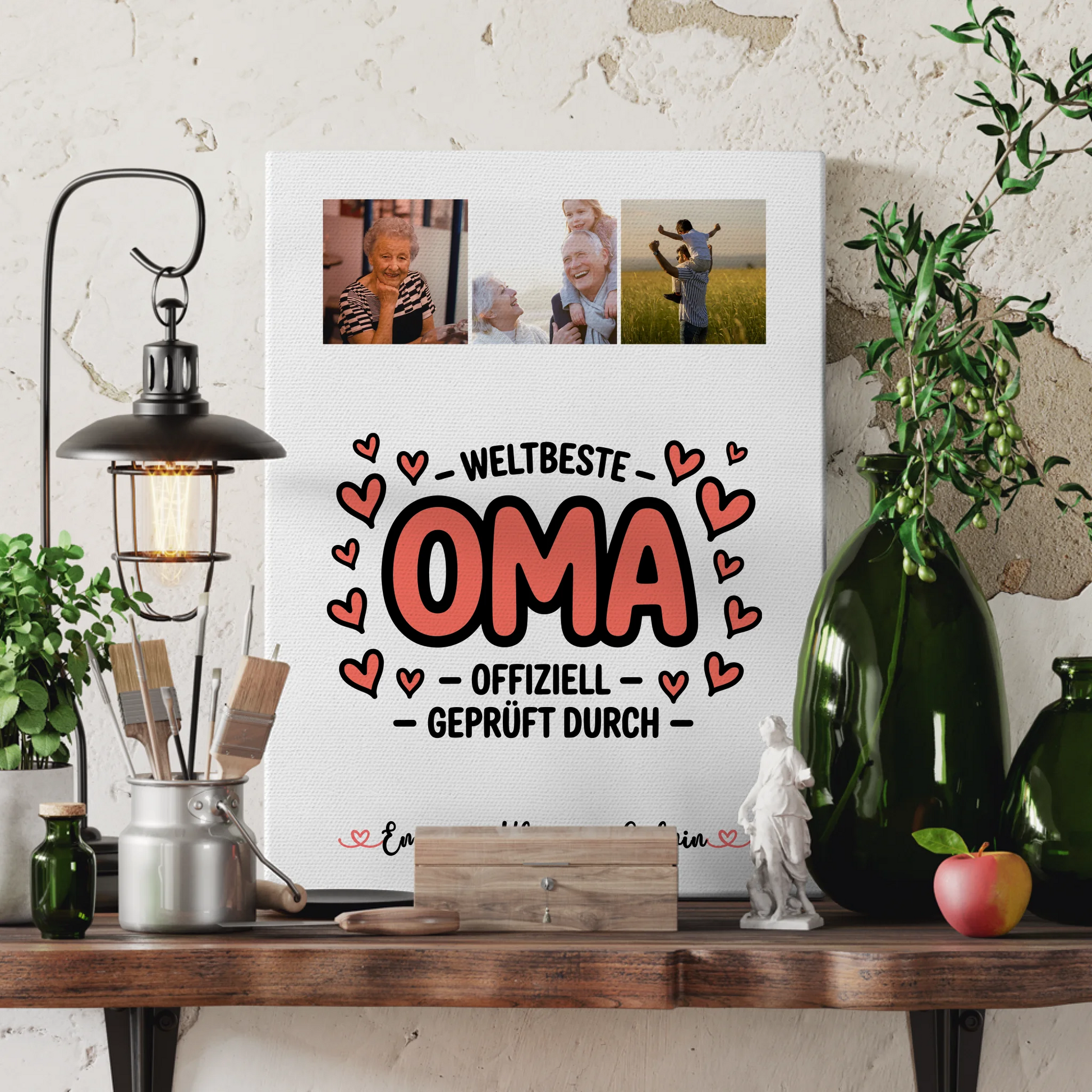 Wandbild Oma Fotocollage Oma Weltbeste Oma Offiziell Geprüft Durch personalisiertes Geschenk 3