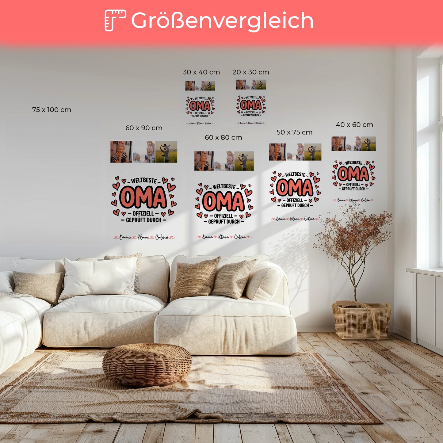 Wandbild Oma Fotocollage Oma Weltbeste Oma Offiziell Geprüft Durch personalisiertes Geschenk 6