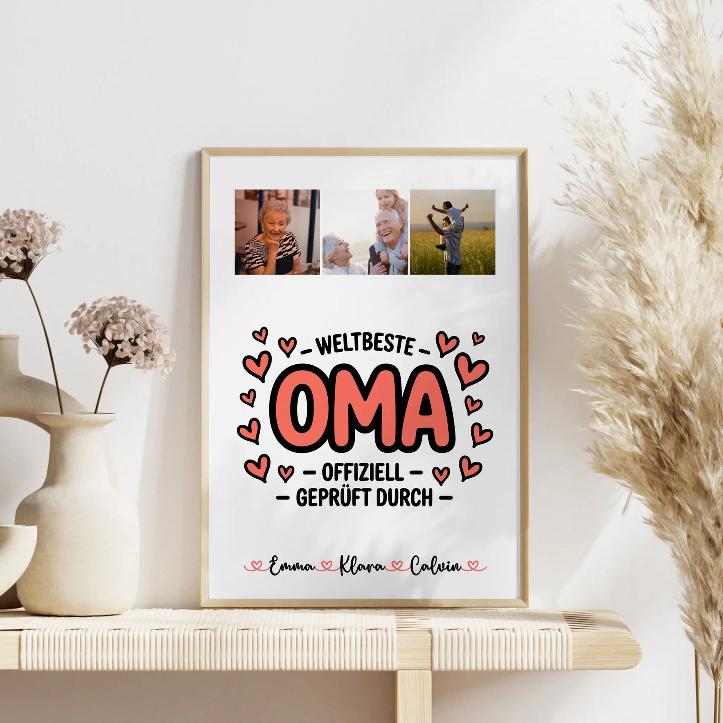 Poster Oma Fotocollage Oma Weltbeste Oma Offiziell Geprüft Durch personalisiertes Geschenk