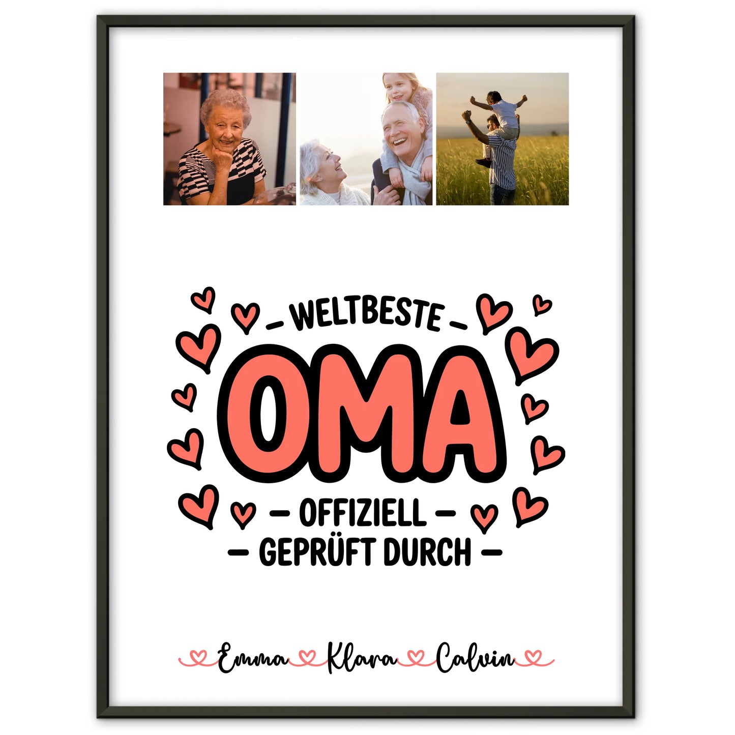 Poster Oma Fotocollage Oma Weltbeste Oma Offiziell Geprüft Durch personalisiertes Geschenk