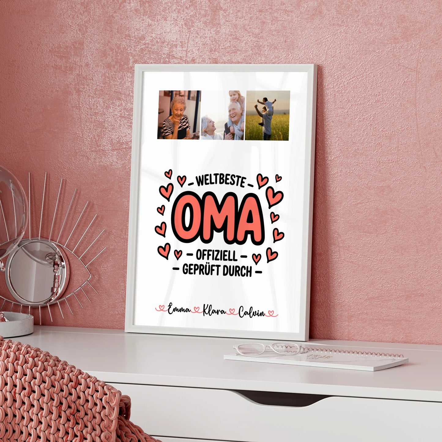 Poster Oma Fotocollage Oma Weltbeste Oma Offiziell Geprüft Durch personalisiertes Geschenk