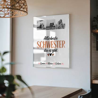 Foto Acrylglas Fotocollage für Schwester Allerbeste Schwester Die Es Gibt personalisiertes Geschenk 4