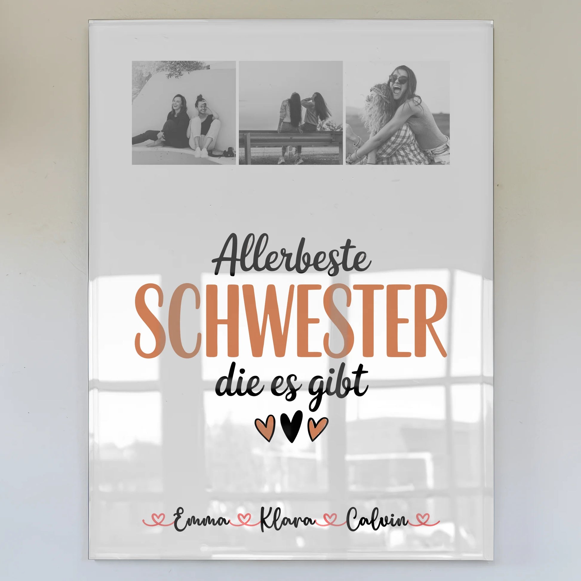 Foto Acrylglas Fotocollage für Schwester Allerbeste Schwester Die Es Gibt personalisiertes Geschenk 1