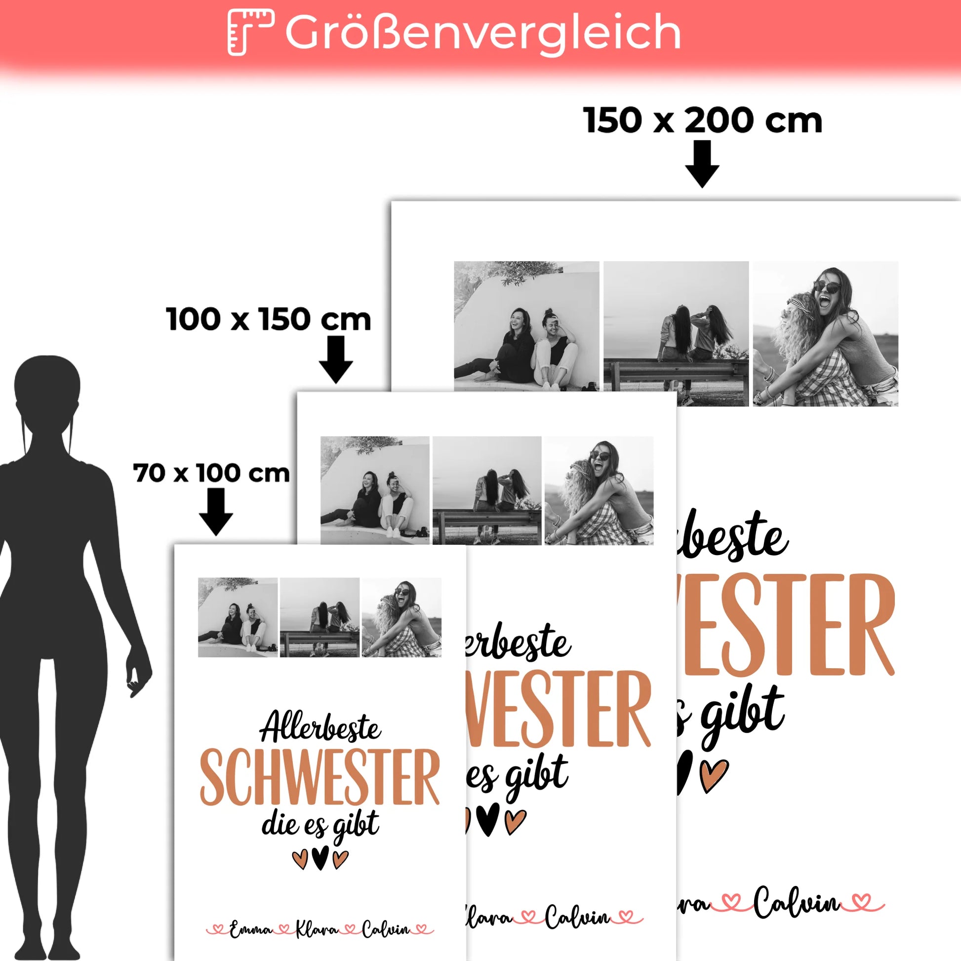 Personalisierte Decke Schwester Fotocollage für Schwester Allerbeste Schwester Die Es Gibt Geschenk 5