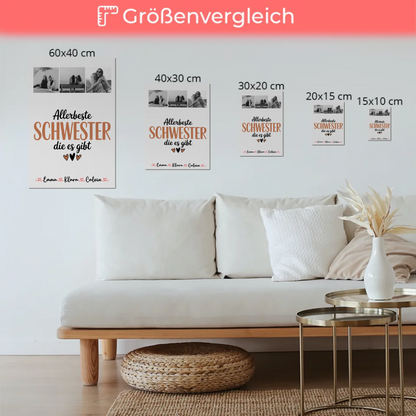 Magnetposter Fotoboard Fotocollage für Schwester Allerbeste Schwester Die Es Gibt personalisiertes Geschenk 6
