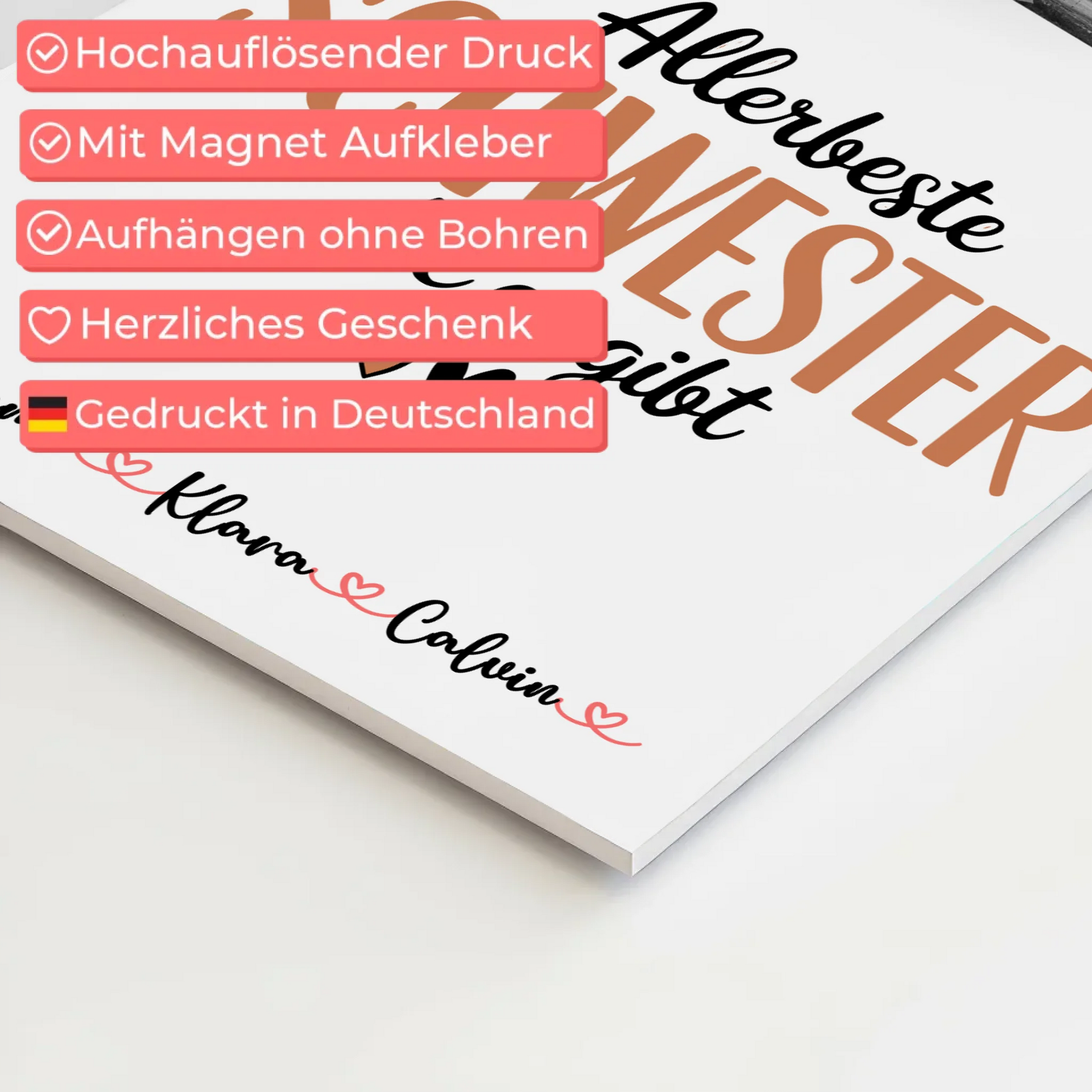 Magnetposter Fotoboard Fotocollage für Schwester Allerbeste Schwester Die Es Gibt personalisiertes Geschenk 4