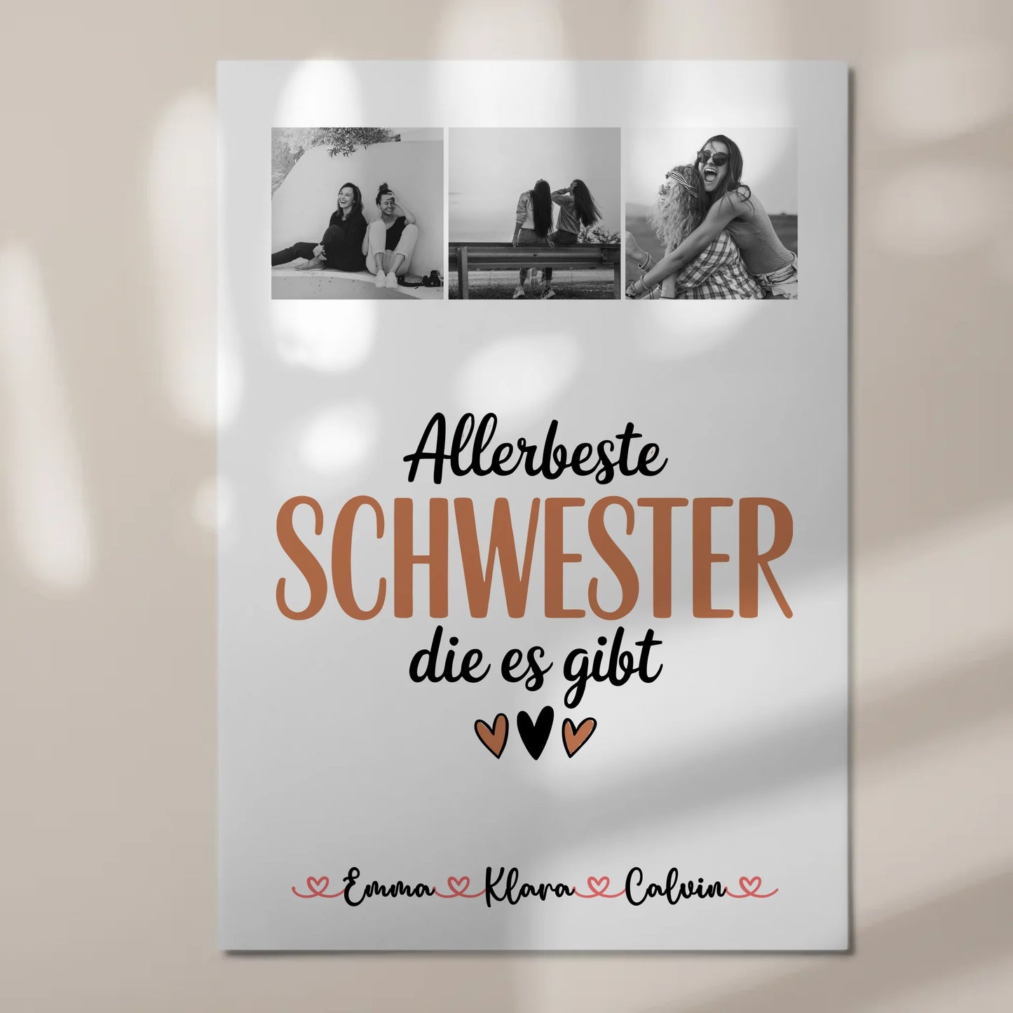 Magnetposter Fotoboard Fotocollage für Schwester Allerbeste Schwester Die Es Gibt personalisiertes Geschenk