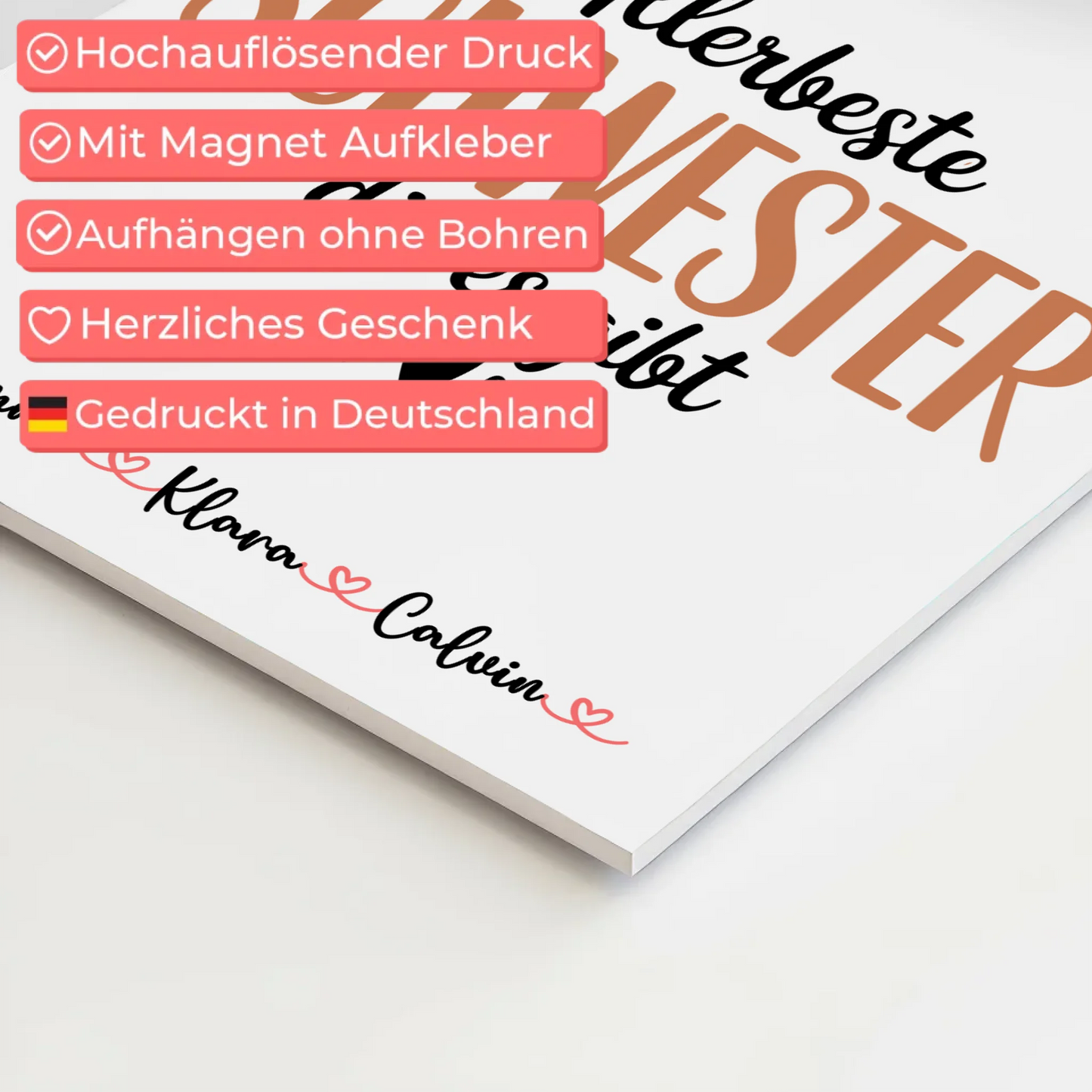 Magnetposter Fotoboard Fotocollage für Schwester Allerbeste Schwester Die Es Gibt personalisiertes Geschenk
