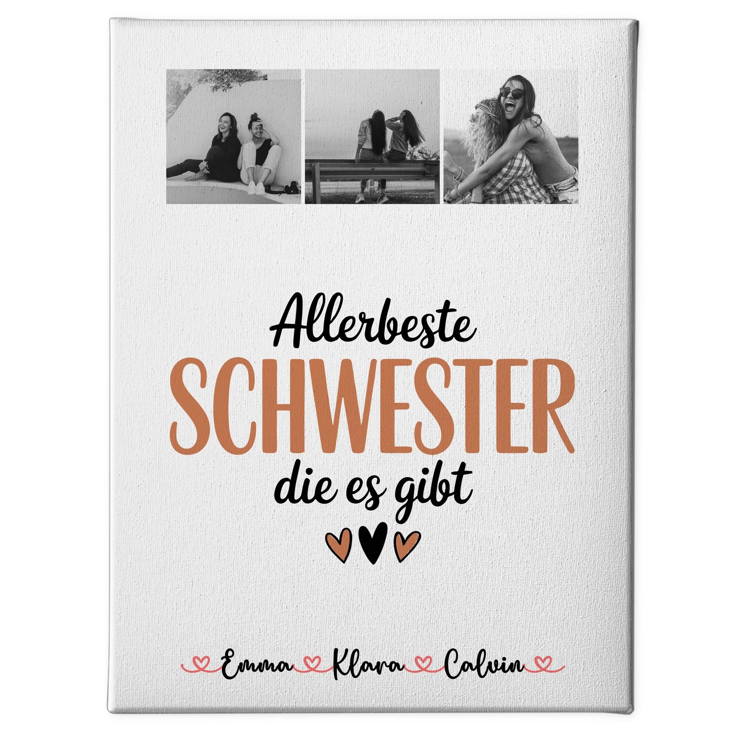 Personalisierte Leinwand Schwester Fotocollage für Schwester Allerbeste Schwester Die Es Gibt Geschenk 1