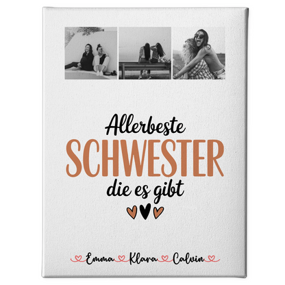 Personalisierte Leinwand Schwester Fotocollage für Schwester Allerbeste Schwester Die Es Gibt Geschenk 1