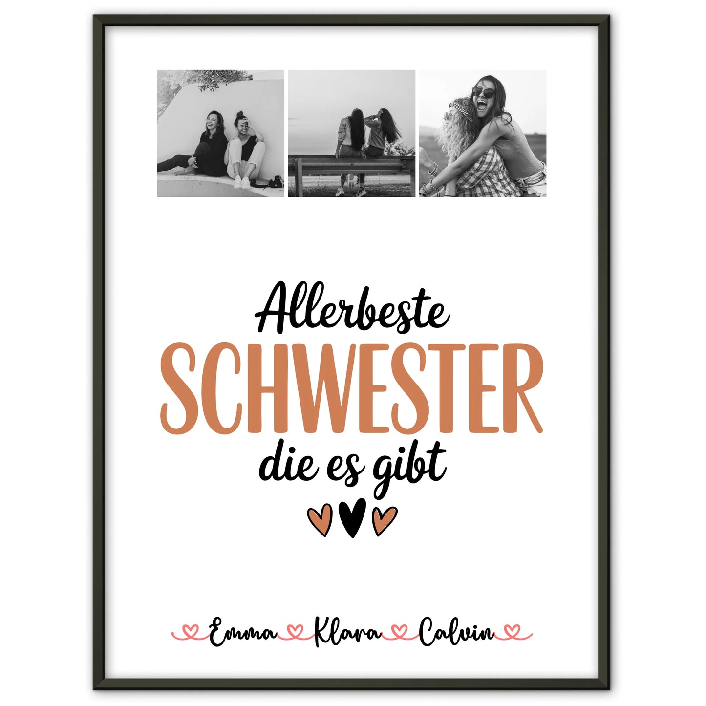Schwester Poster Personalisiert Fotocollage für Schwester Allerbeste Schwester Die Es Gibt