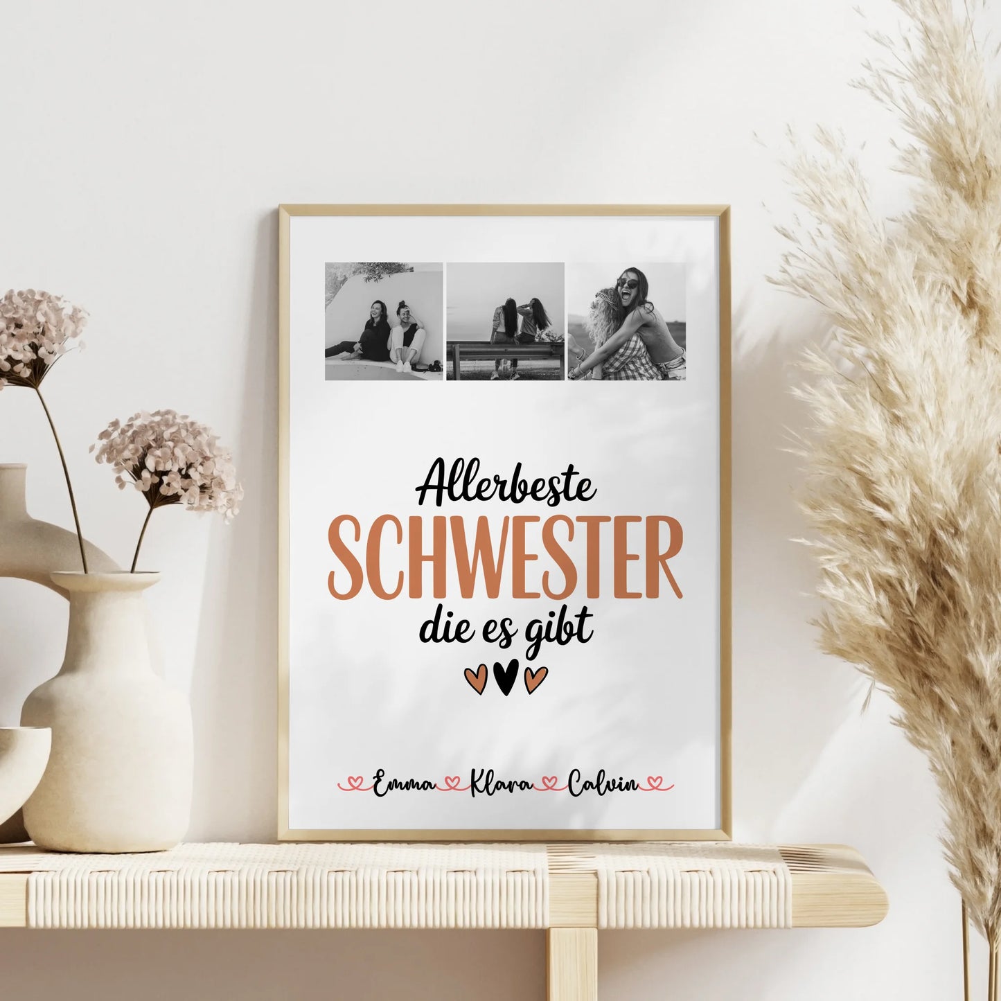 Schwester Poster Personalisiert Fotocollage für Schwester Allerbeste Schwester Die Es Gibt