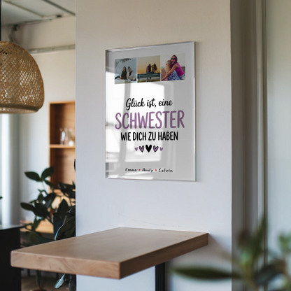 Acrylglas Mit Foto Schwester Fotocollage Glück Ist Eine Schwester Wie Dich Zu Haben 6