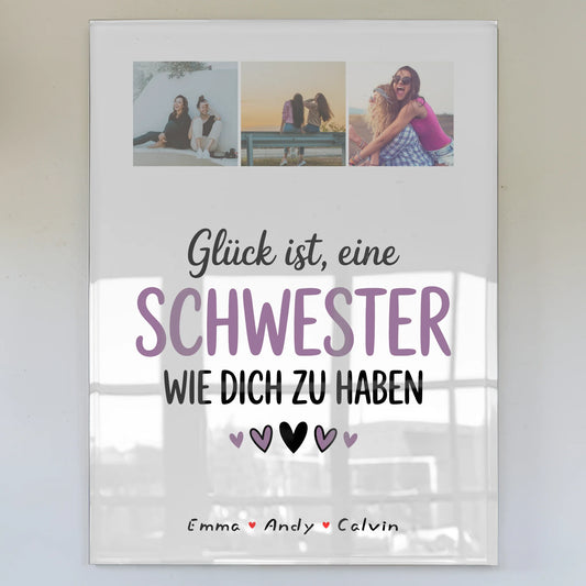 Acrylglas Mit Foto Schwester Fotocollage Glück Ist Eine Schwester Wie Dich Zu Haben 1