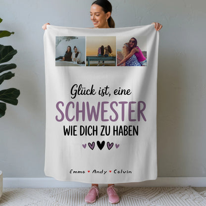 Personalisierte Decke Schwester mit Schwester Fotocollage Glück Ist eine Schwester Wie Dich Zu Haben 1