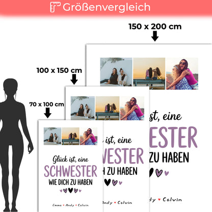 Personalisierte Decke Schwester mit Schwester Fotocollage Glück Ist eine Schwester Wie Dich Zu Haben 5