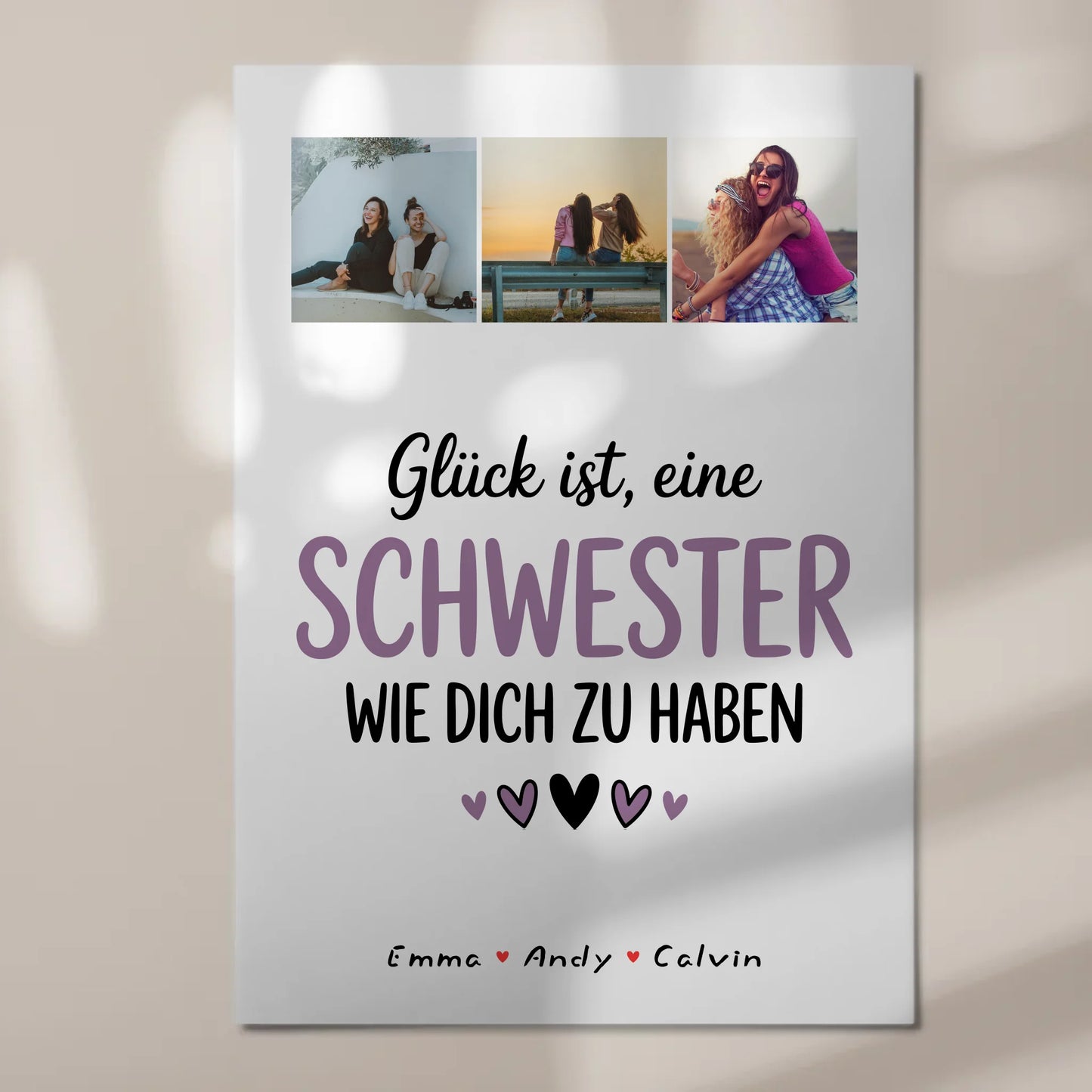 Personalisiertes Fotoboard Poster Magnetisch für Schwester Fotocollage Glück Ist eine Schwester Wie Dich Zu Haben 7
