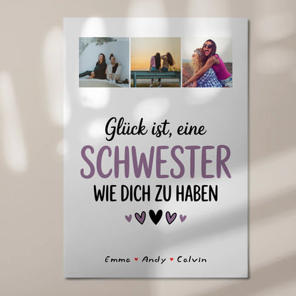 Personalisiertes Fotoboard Poster Magnetisch für Schwester Fotocollage Glück Ist eine Schwester Wie Dich Zu Haben 7