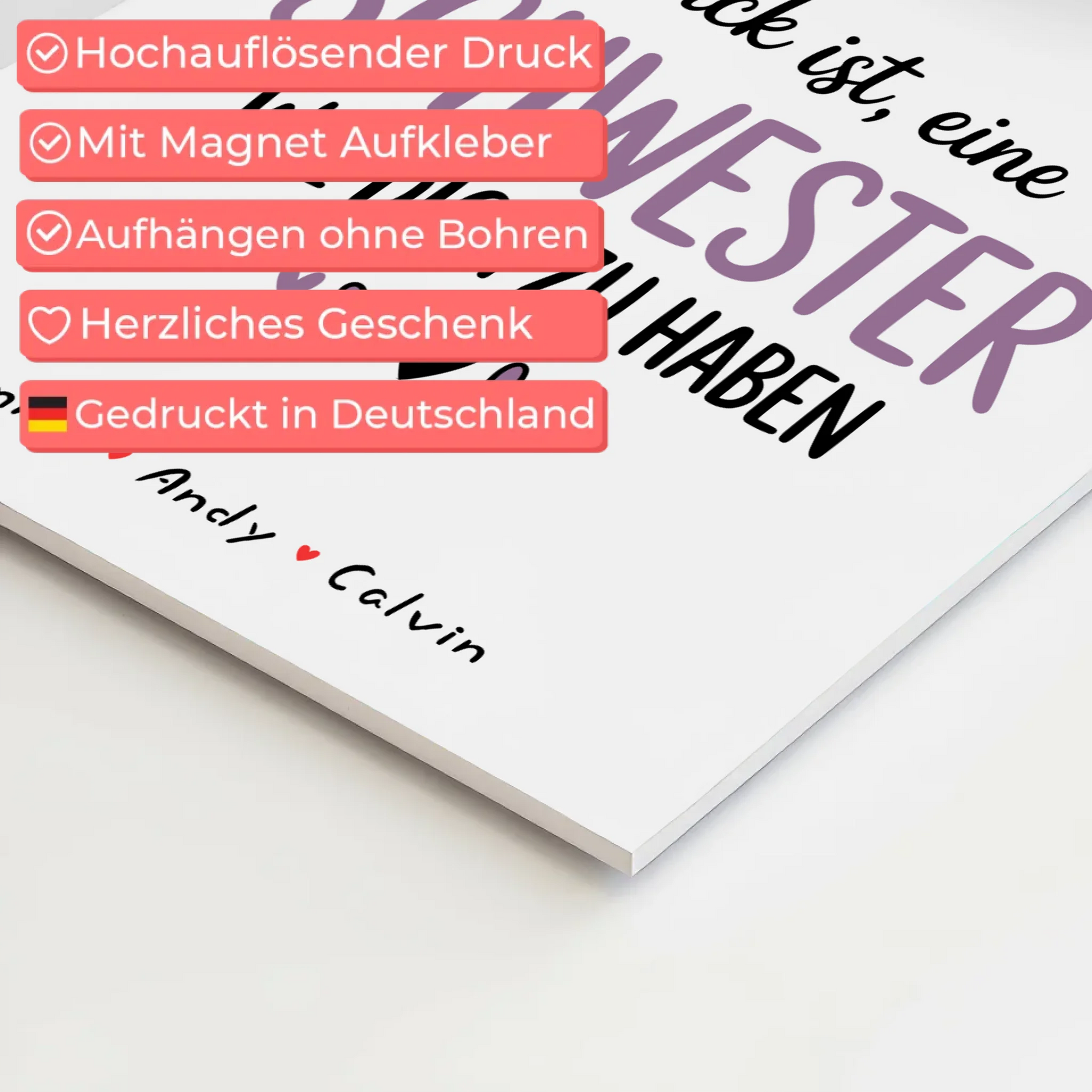 Personalisiertes Fotoboard Poster Magnetisch für Schwester Fotocollage Glück Ist eine Schwester Wie Dich Zu Haben 10