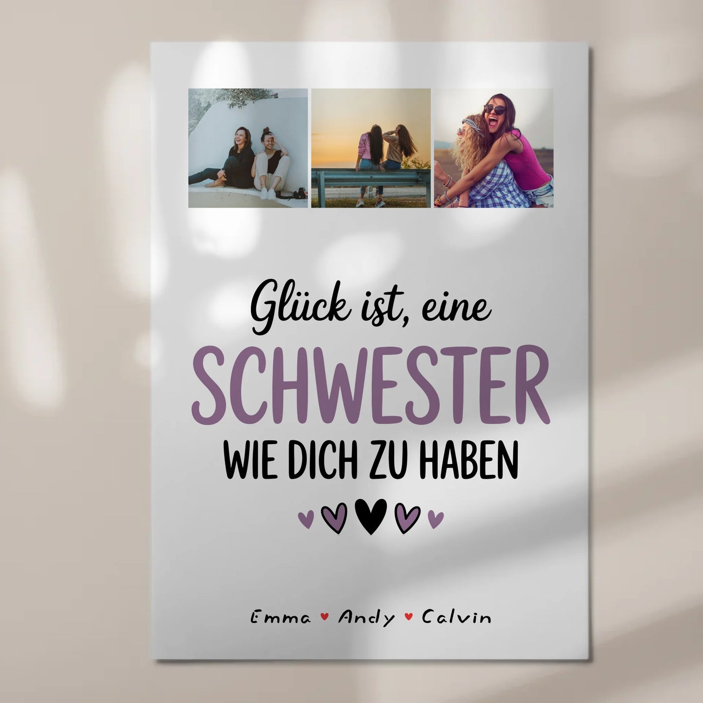 Personalisiertes Fotoboard Poster Magnetisch für Schwester Fotocollage Glück Ist eine Schwester Wie Dich Zu Haben