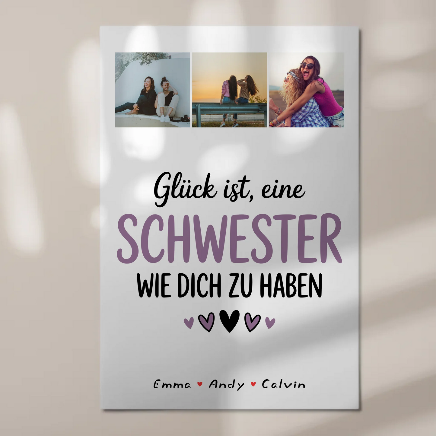 Personalisiertes Fotoboard Poster Magnetisch für Schwester Fotocollage Glück Ist eine Schwester Wie Dich Zu Haben
